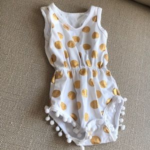 Baby Gold Polka Dot Romper